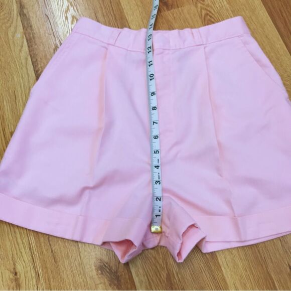 VINTAGE 80s 90s Pastel Pink Pleated High Waist Shorts Retro Preppy Size‎ 0 2 - Picture 8 of 8